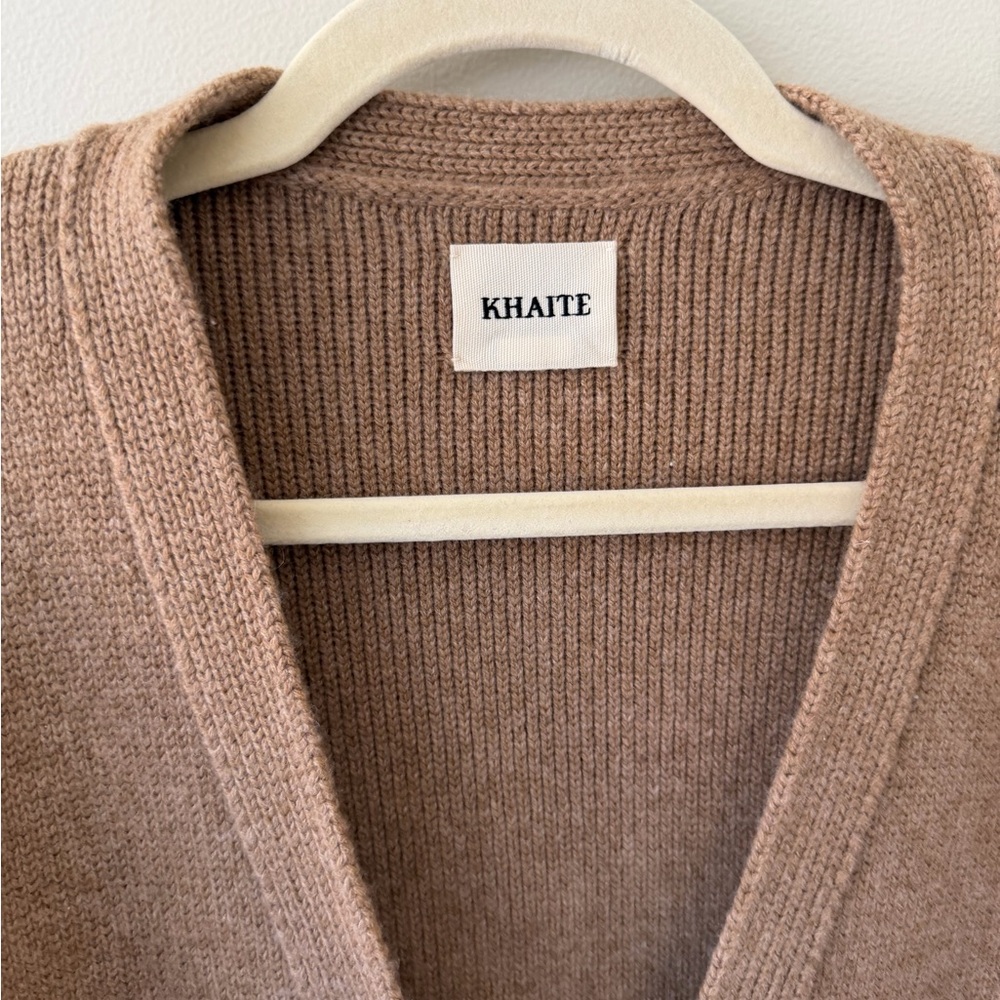 KHAITE Scarlet Camel Cardigan Sweater - Picture 2 of 7